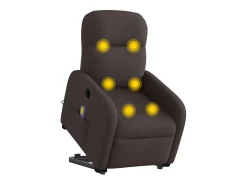 Poltrona elétrica elevatória massagens tecido -escuro SHL462923^ Poltrona