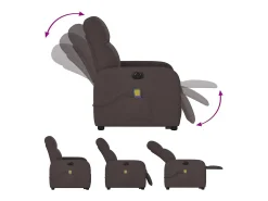 Poltrona elétrica elevatória massagens tecido -escuro SHL462923^ Poltrona