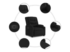 Online Poltrona elétrica reclinável tecido SHL857033 Preto