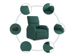 Poltrona* Poltrona elétrica reclinável tecido verde-escuro SHL344649 Verde pinho