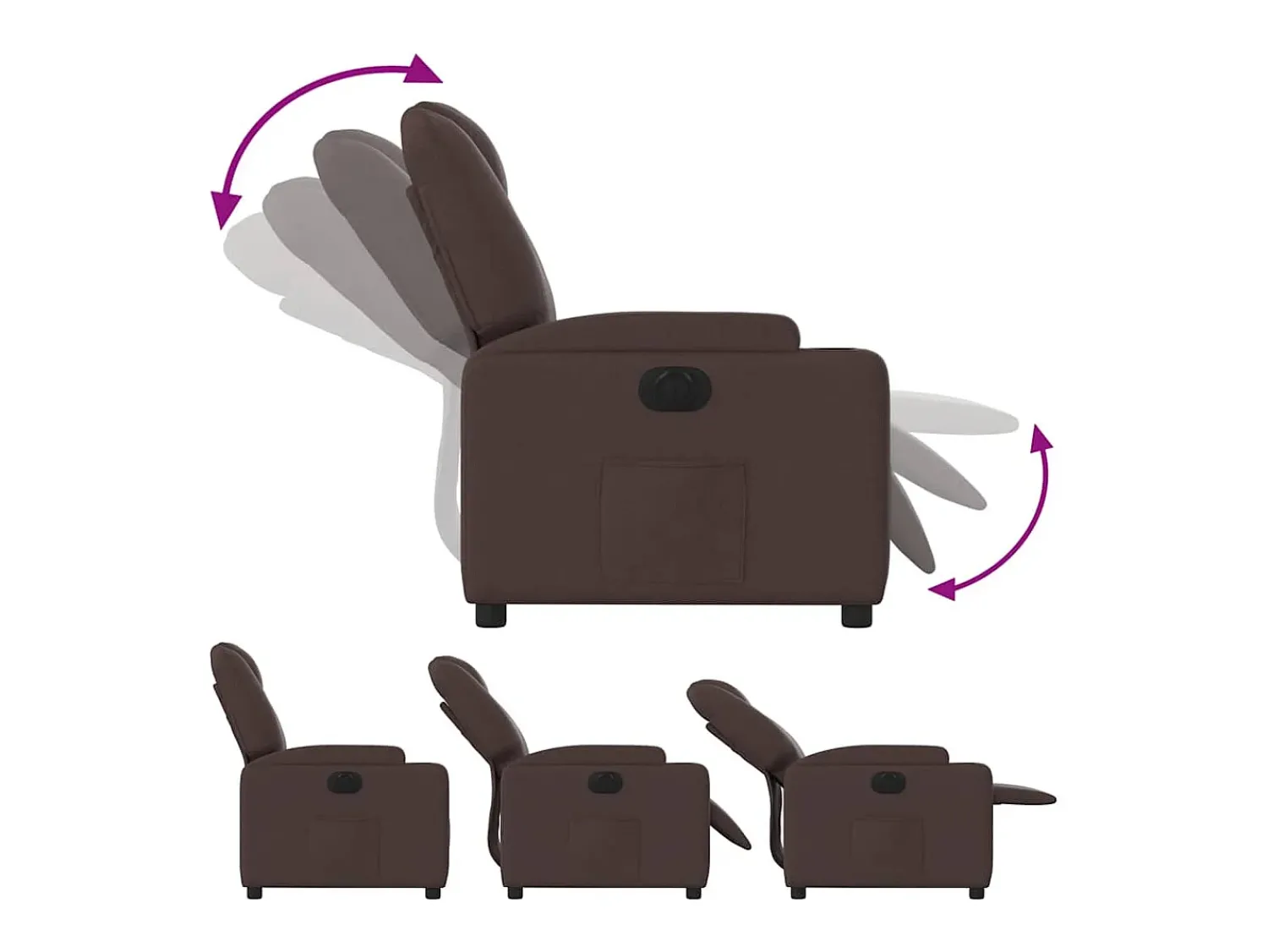 Poltrona* Poltrona elétrica reclinável tecido -escuro SHL725004 Castanho