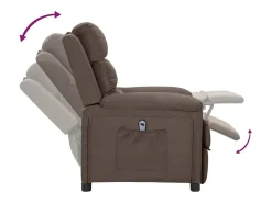 Poltrona*vidaxl Poltrona elétrica reclinável tecido cinzento-acastanhado Taupe