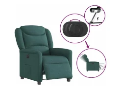 Poltrona| Poltrona elétrica reclinável tecido verde-escuro SHL251889 Verde pinho