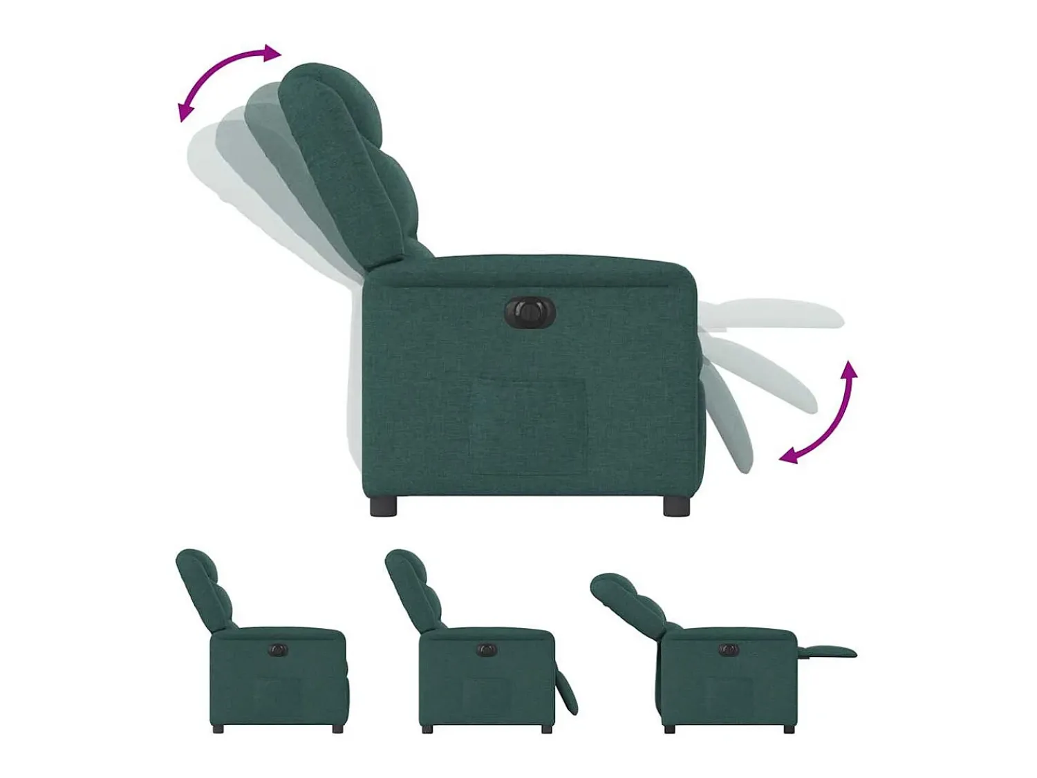 Poltrona| Poltrona elétrica reclinável tecido verde-escuro SHL251889 Verde pinho