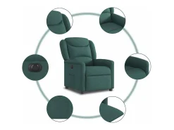 Poltrona| Poltrona elétrica reclinável tecido verde-escuro SHL251889 Verde pinho