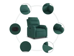 Poltrona elétrica reclinável tecido verde-escuro SHL687987^ Poltrona