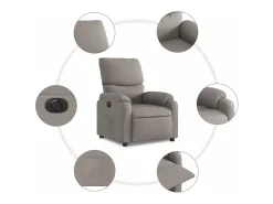 Poltrona*vidaxl Poltrona elétrica reclinável tecido cinzento-acastanhado Taupe