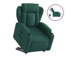 Online Poltrona elétrica reclinável/elevatória tecido -escuro PT673177 Verde