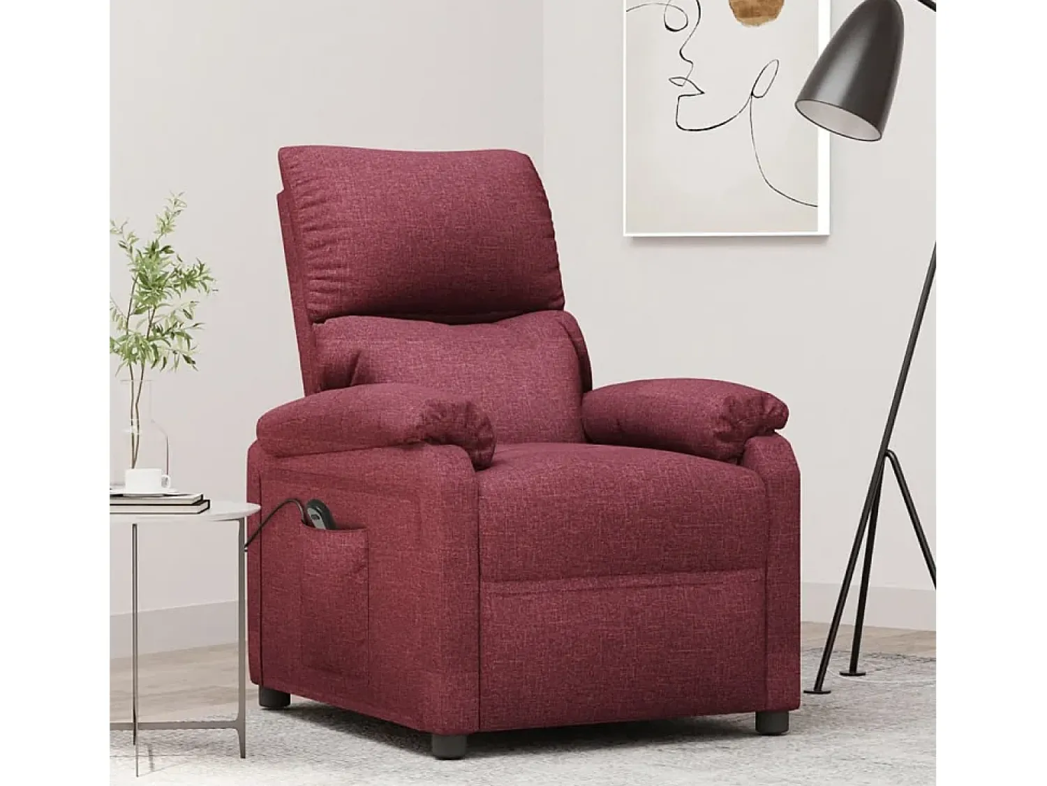 Poltrona| Poltrona elétrica reclinável tecido tinto SHL541821 Vermelho