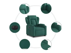 Poltrona| Poltrona elétrica reclinável/elevatória tecido verde-escuro SHL457378 Verde pinho