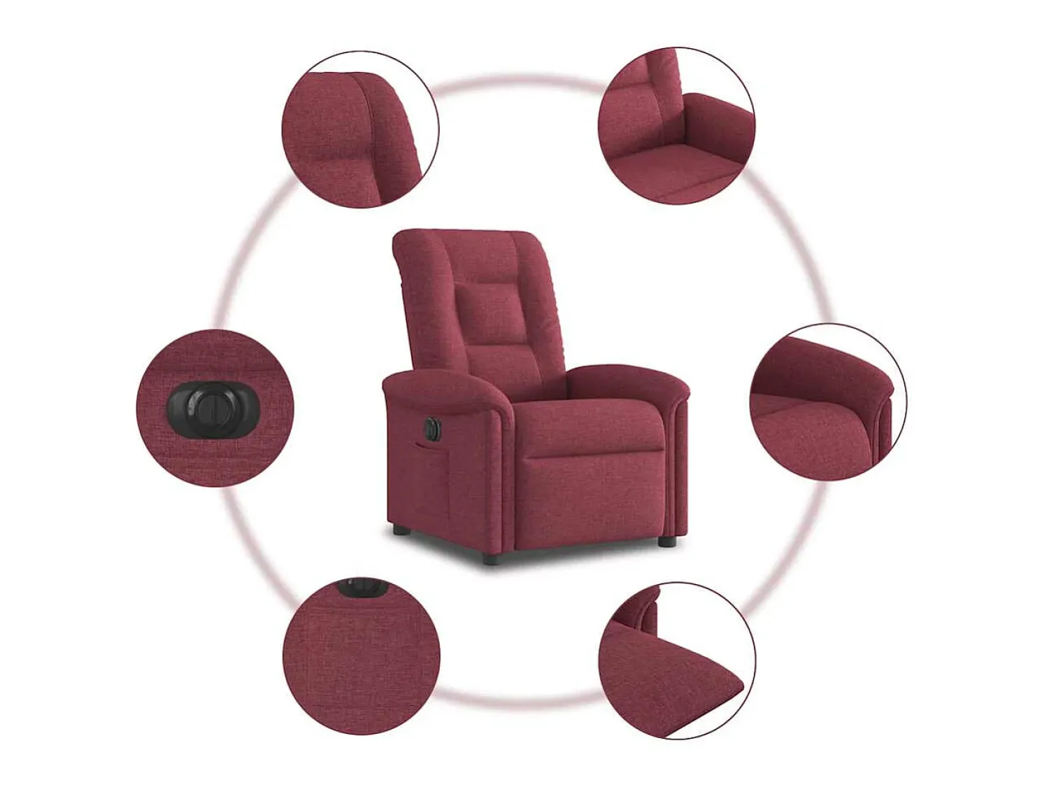 Poltrona elétrica reclinável tecido tinto SHL600653^ Poltrona