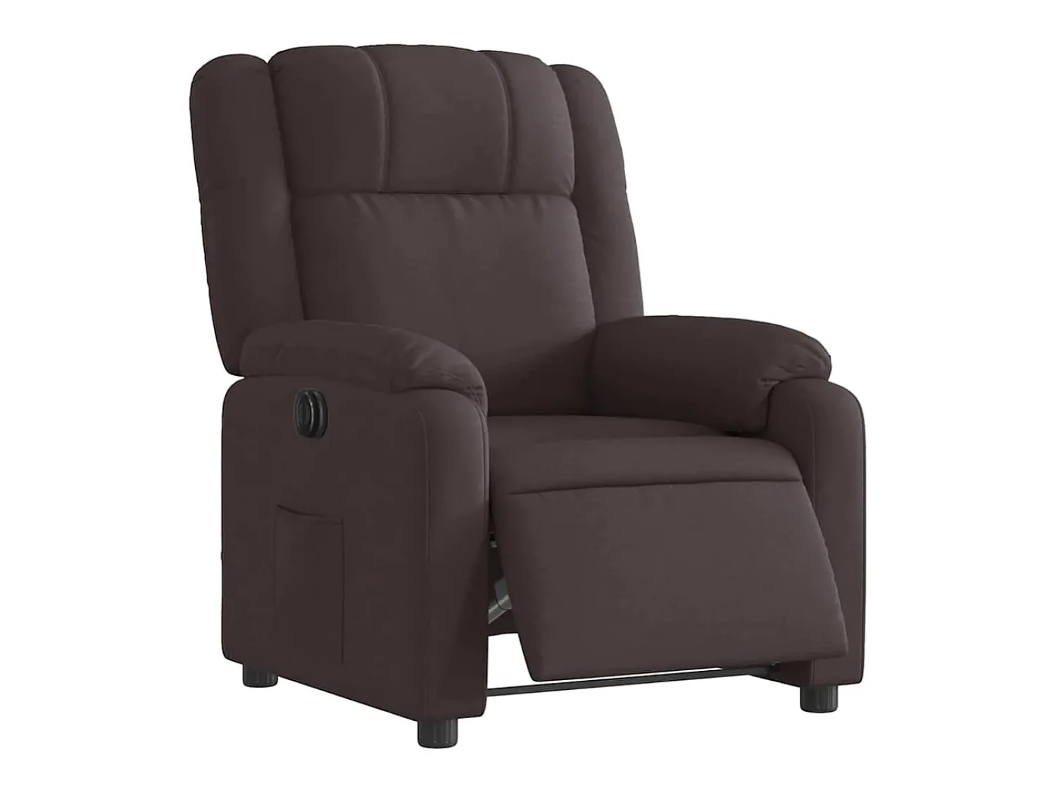 New Poltrona elétrica reclinável tecido -escuro SHL857608 Castanho