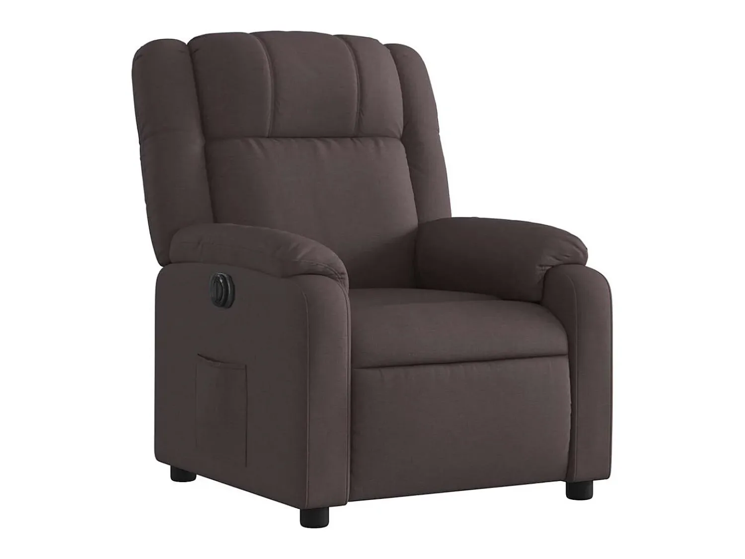 New Poltrona elétrica reclinável tecido -escuro SHL857608 Castanho