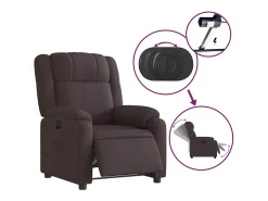 New Poltrona elétrica reclinável tecido -escuro SHL857608 Castanho