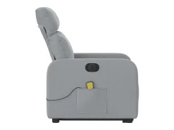Poltrona elétrica reclinável massagens tecido -claro SHL85100^ Poltrona
