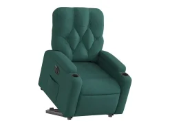 Hot Poltrona elétrica reclinável/elevatória tecido verde-escuro SHL724498 Verde pinho