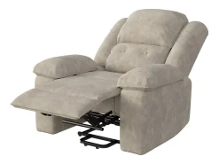 Poltrona* Poltrona elétrica reclinável 160° com controle remoto, massagem de 8 pontos + massagem lombar de 2 pontos, couro PU, marrom Castanho