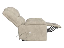 Poltrona* Poltrona elétrica reclinável 160° com controle remoto, massagem de 8 pontos + massagem lombar de 2 pontos, couro PU, marrom Castanho
