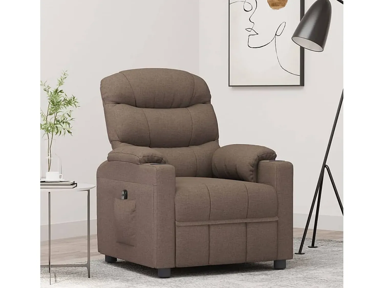 Outlet Poltrona elétrica reclinável tecido cinzento-acastanhado SHL85225 Taupe