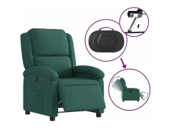 Poltrona|vidaxl Poltrona elétrica reclinável tecido -escuro Verde