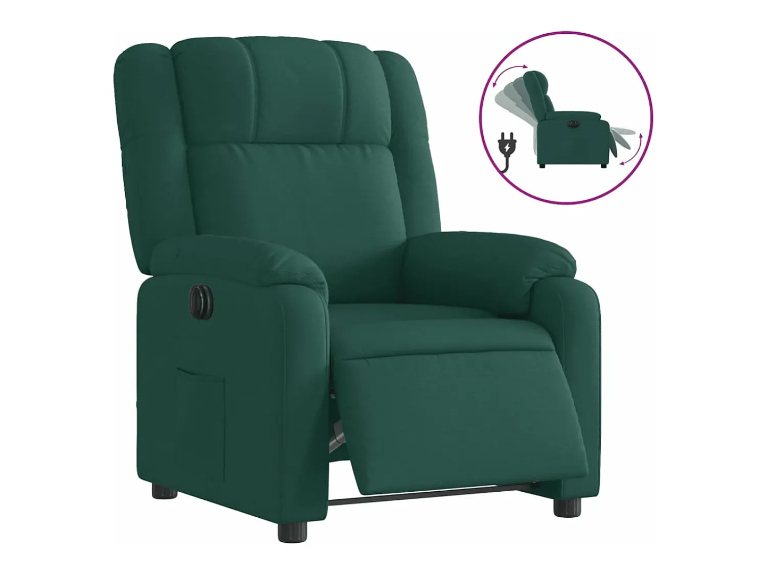 Best vidaxl Poltrona elétrica reclinável tecido -escuro Verde