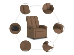 vidaxl Poltrona elétrica reclinável tecido Castanho