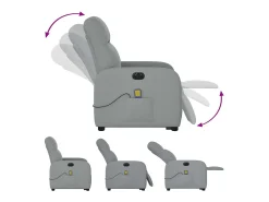Online Poltrona elétrica reclinável massagens tecido -claro SHL64648 Cinzento