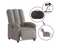 Poltrona* Poltrona elétrica reclinável tecido cinzento-acastanhado PT326824 Taupe