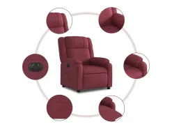 Sale Poltrona elétrica reclinável tecido tinto SHL287973 Vermelho