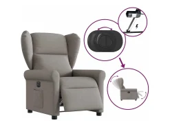 Poltrona| Poltrona elétrica reclinável tecido cinzento-acastanhado SHL598345 Taupe