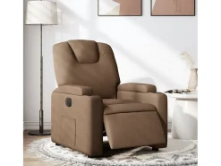 Sale Poltrona elétrica reclinável tecido SHL49202 Castanho
