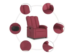 Hot Poltrona elétrica reclinável tecido tinto SHL264987 Vermelho