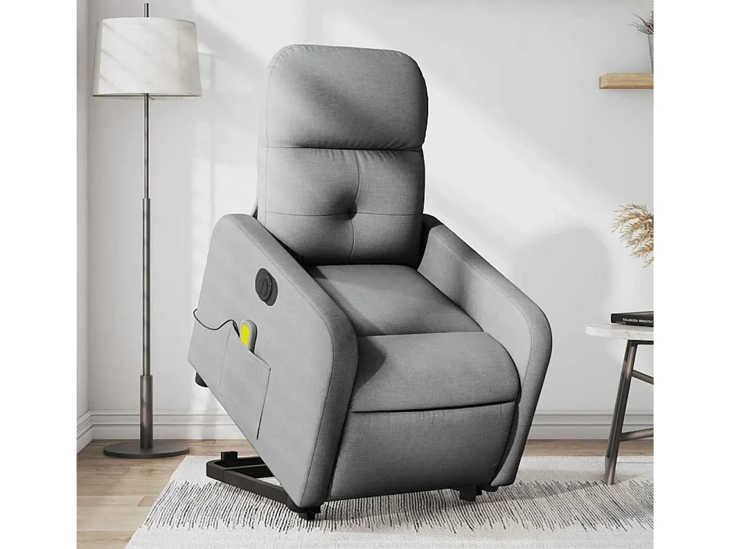 Poltrona| Poltrona elétrica reclinável massagens tecido -claro SHL371039 Cinzento