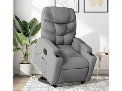 Poltrona| Poltrona elétrica reclinável massagens tecido -claro SHL451235 Cinzento