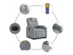 Poltrona elétrica reclinável massagens tecido -claro SHL592498^ Poltrona