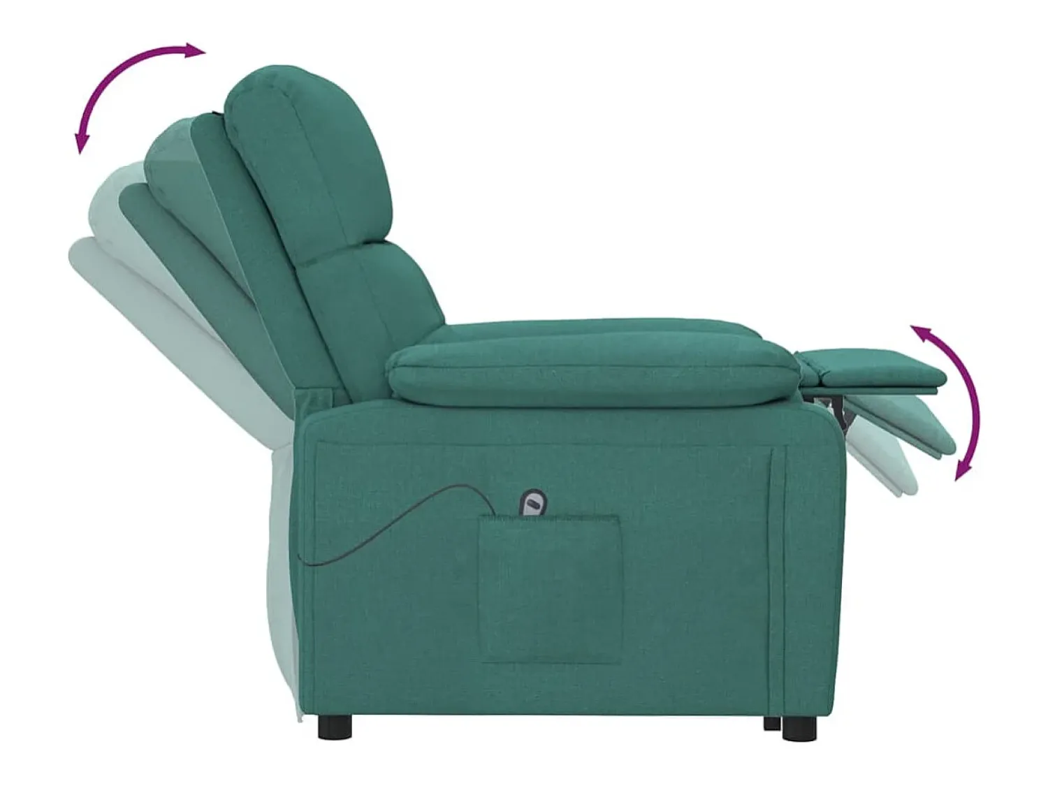 Poltrona* Poltrona elétrica reclinável tecido verde-escuro SHL206830 Verde pinho