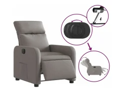 Poltrona| Poltrona elétrica reclinável tecido cinzento-acastanhado PT767673 Taupe