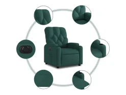 vidaxl Poltrona elétrica reclinável tecido -escuro^ Poltrona