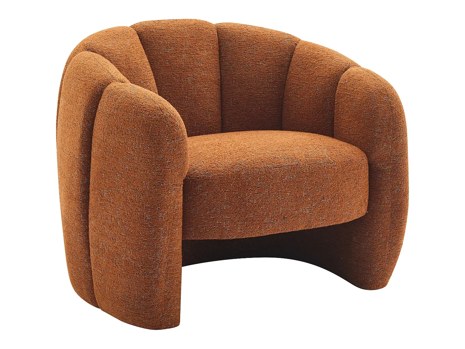 Poltrona*Vente-unique Poltrona em forma de concha em tecido chenille DELIPO Terracota