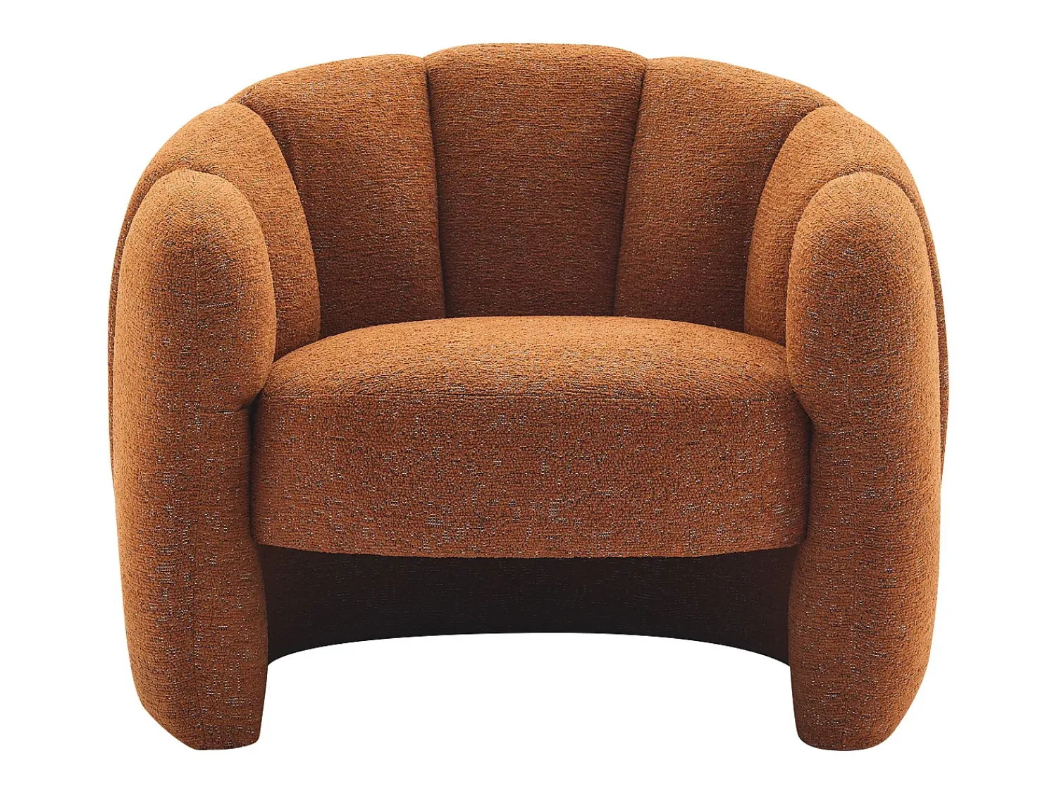 Poltrona*Vente-unique Poltrona em forma de concha em tecido chenille DELIPO Terracota