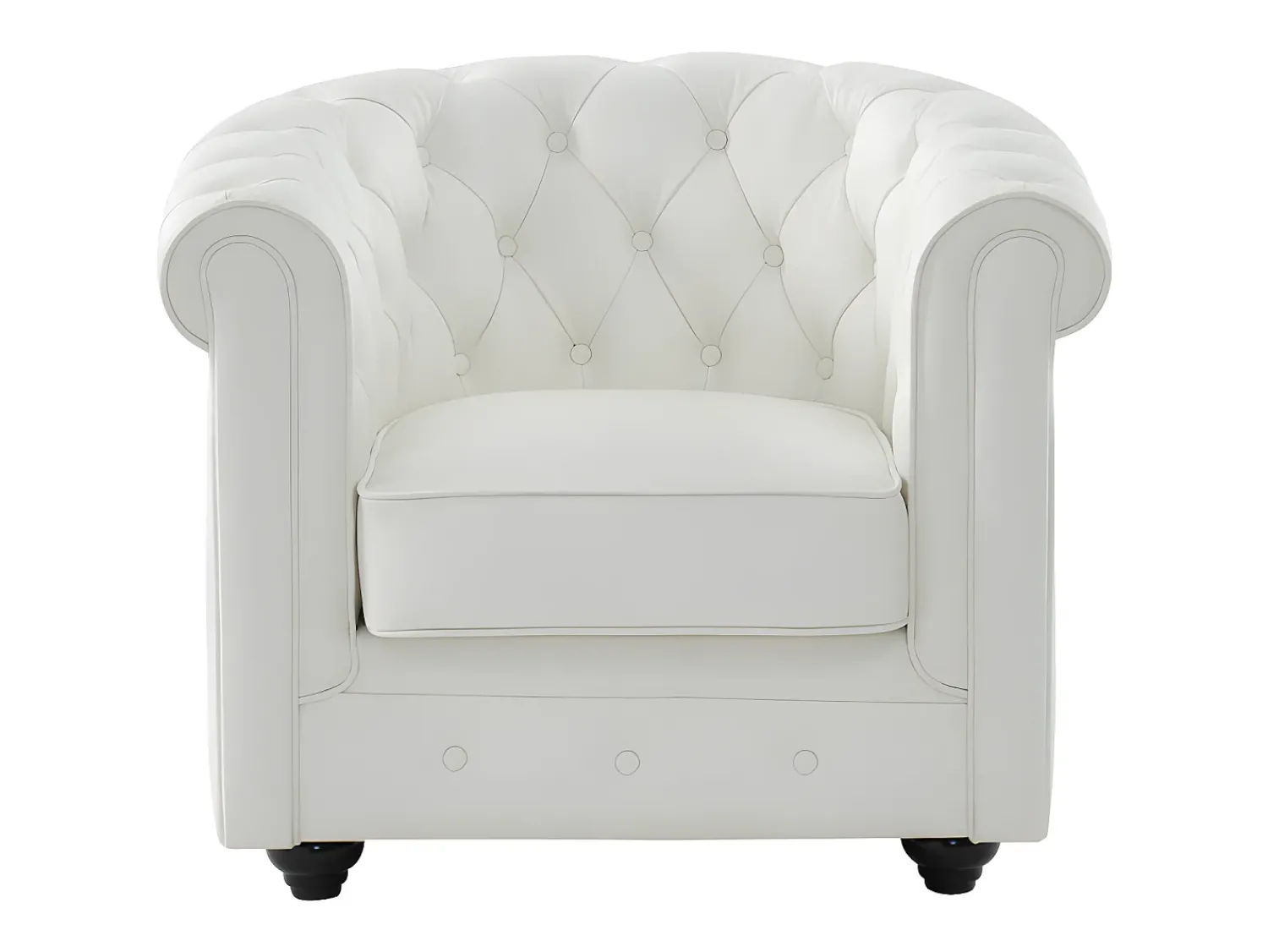 Poltrona|Vente-unique Poltrona em pele de búfalo icónico CHESTERFIELD Branco