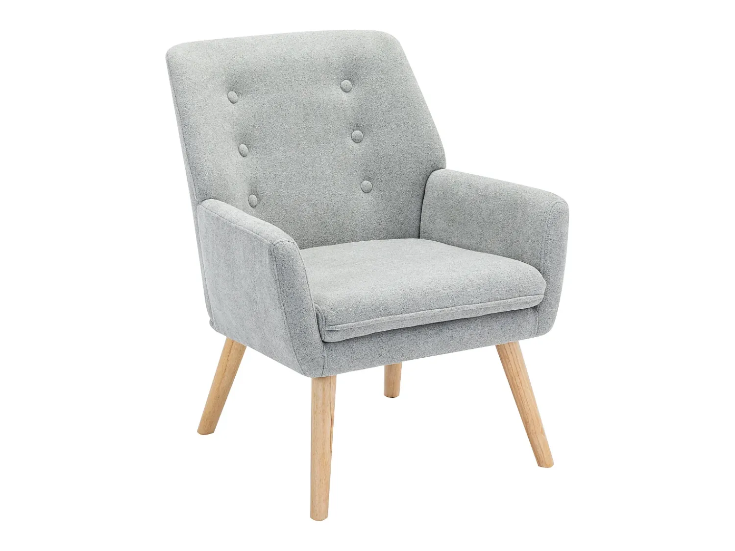 Poltrona|Vente-unique Poltrona em tecido cor cinza, estilo escandinavo SERINO Cinzento