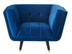 Poltrona*Vente-unique Poltrona em veludo azul-escuro - SAMANTHA II Azul escuro
