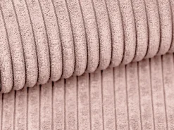 Poltrona*Vente-unique Poltrona em veludo canelado cor-de-rosa pó de estilo design AMELIA Rosa claro