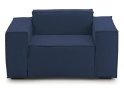 Poltrona|Talamo Italia Poltrona Emanuela, Poltrona de sala, 100% Made in Italy, Poltrona relaxante em tecido acolchoado, 140x95h70 cm, Azul