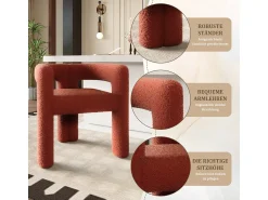 Poltrona* Poltrona ergonômica feita de tecido de pelúcia – confortável, elegante e versátil. Castanho