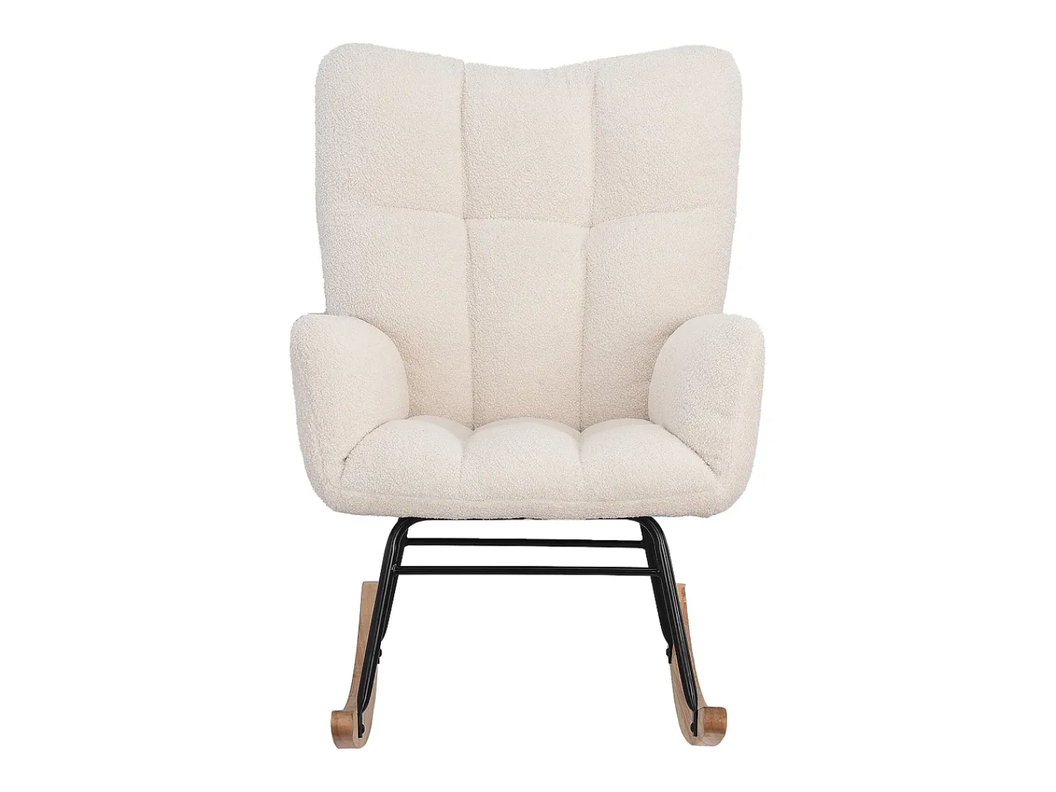 Poltrona estofada com estampa xadrez suave, ideal para sala de estar e quarto, com função de balanço e capacidade de peso de 120 kg, na cor .^ Poltrona