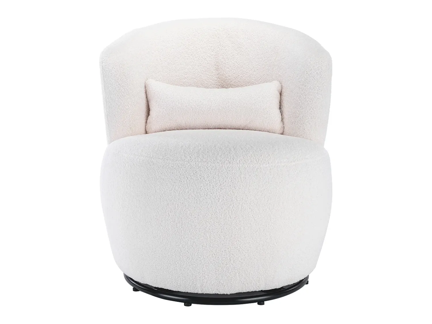 Poltrona|Hauss Spole Poltrona giratória com almofada lombar - Tecido Teddy - Branco