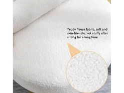 Poltrona|Hauss Spole Poltrona giratória com almofada lombar - Tecido Teddy - Branco