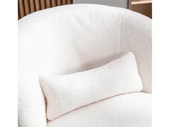 Poltrona|Hauss Spole Poltrona giratória com almofada lombar - Tecido Teddy - Branco